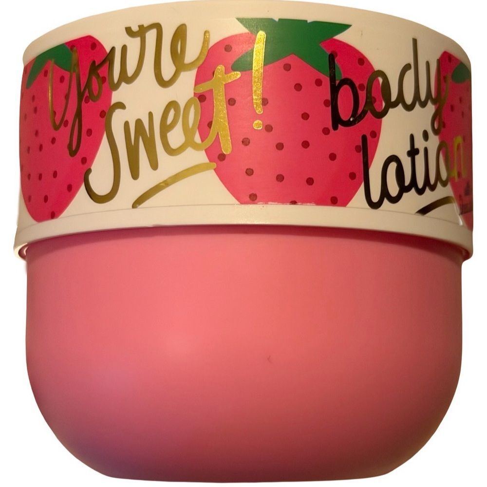Pink Strawberry Body Lotion Container
